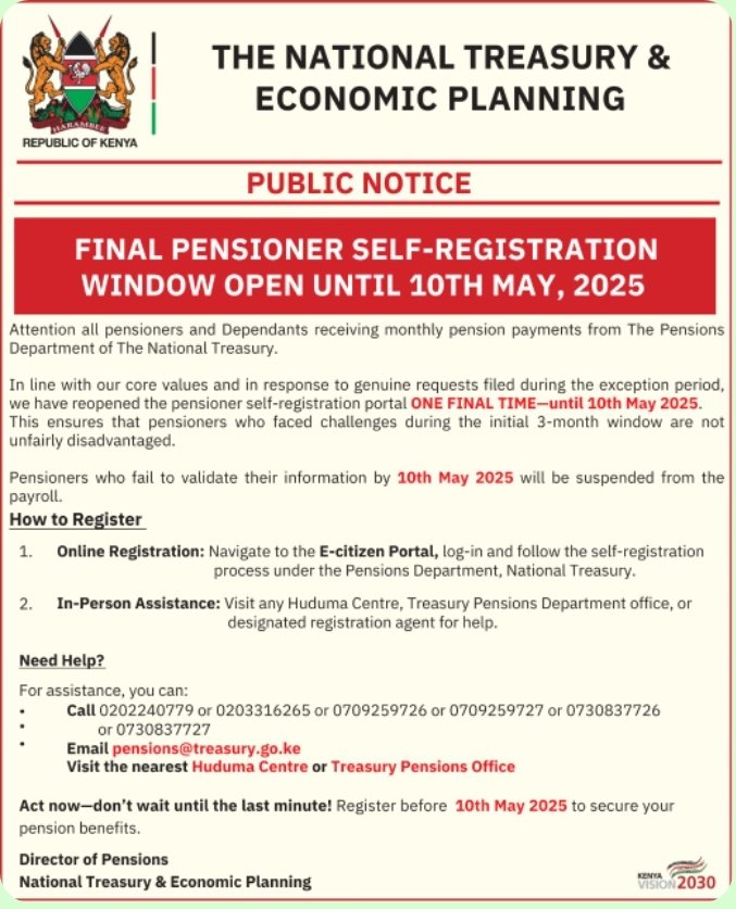Final Pensioner self-registration poster